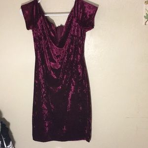 Burgundy Velvet Dress